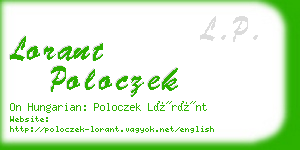 lorant poloczek business card